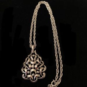 Vintage Crown Trifari Modernist Pendant Necklace